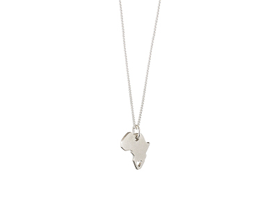 Small Africa with Heart cut out Pendant